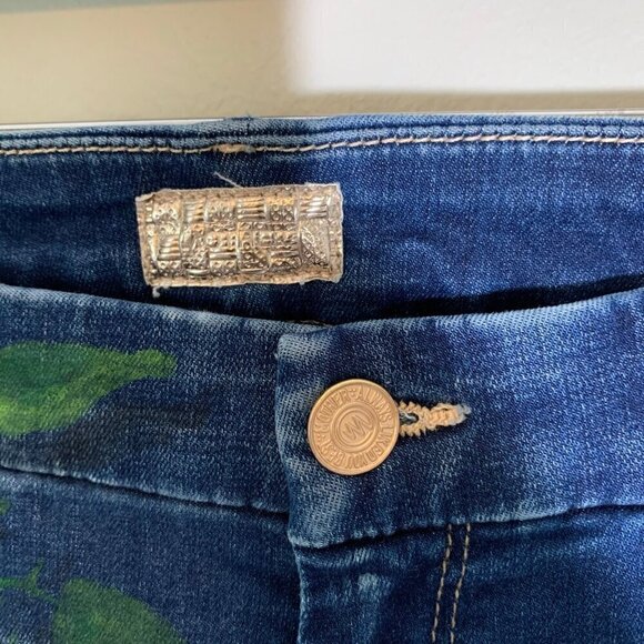 Mother‎ The Looker smoke and mirrors skinny stretch custom painted denim jeans - Picture 5 of 12